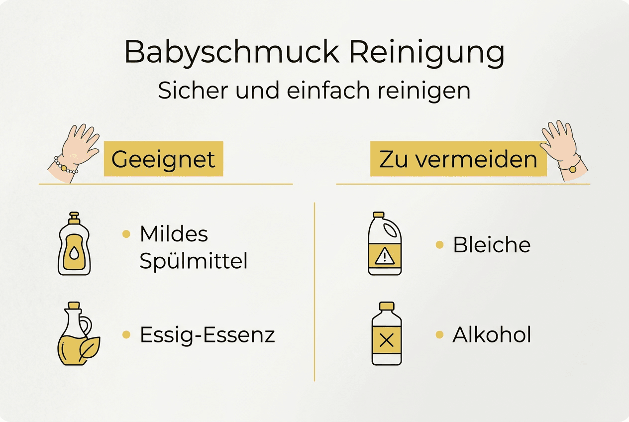 Übersicht: Die besten Reinigungsmittel für Babyschmuck im Vergleich (Infografik)