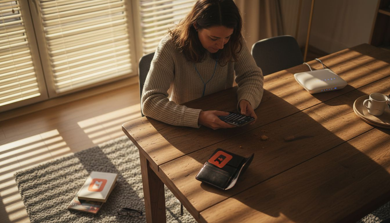 Une femme configure les options de sécurité de son smartphone.