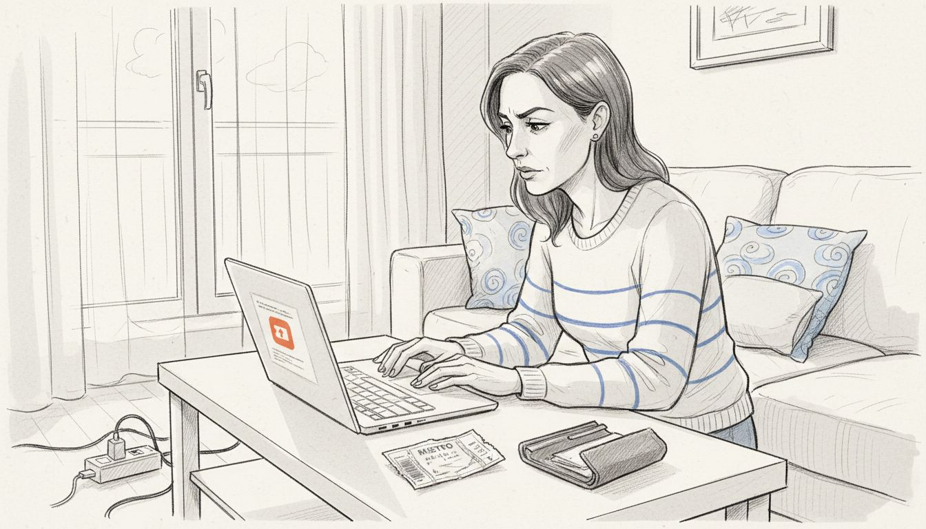 Une femme prend le temps de s'assurer que le site de paris en ligne sur lequel elle joue est bien sécurisé.