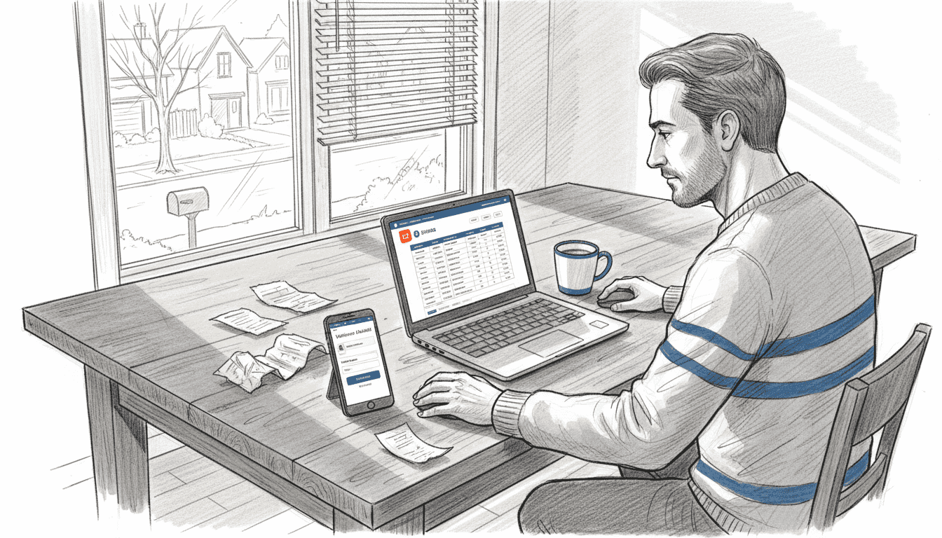 Un homme en train de consulter un site de paris sportifs sur son ordinateur