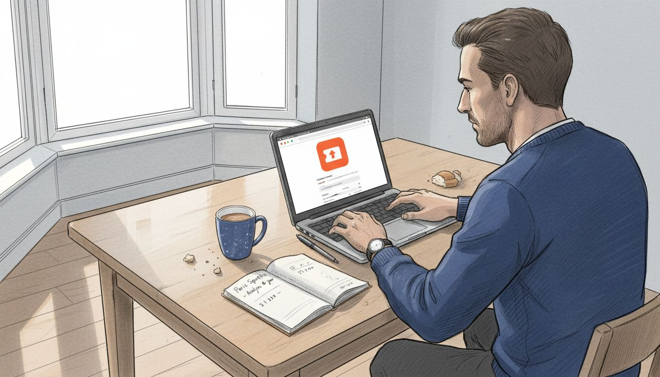 Un homme en train de parcourir un site de paris en ligne