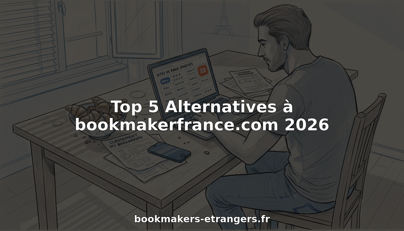 Un homme installé dans son appartement parisien compare les différents sites de paris sportifs pour trouver la meilleure offre.