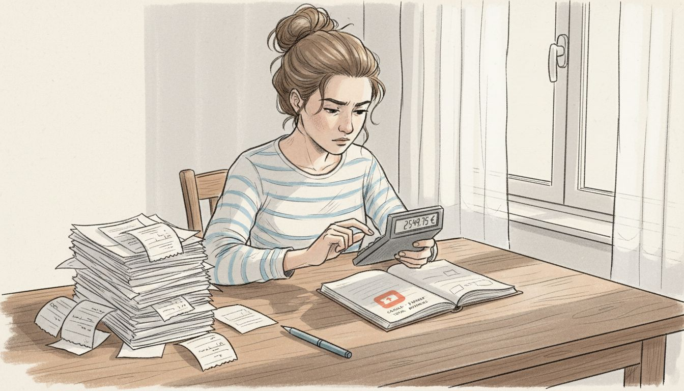 Une femme en train de noter ses gains de paris sportifs dans un carnet