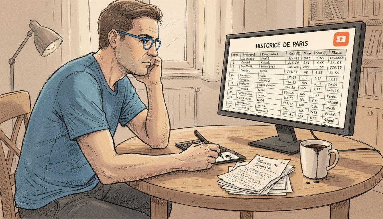 Un homme consulte ses résultats de paris sportifs pour voir s'il a remporté des gains.