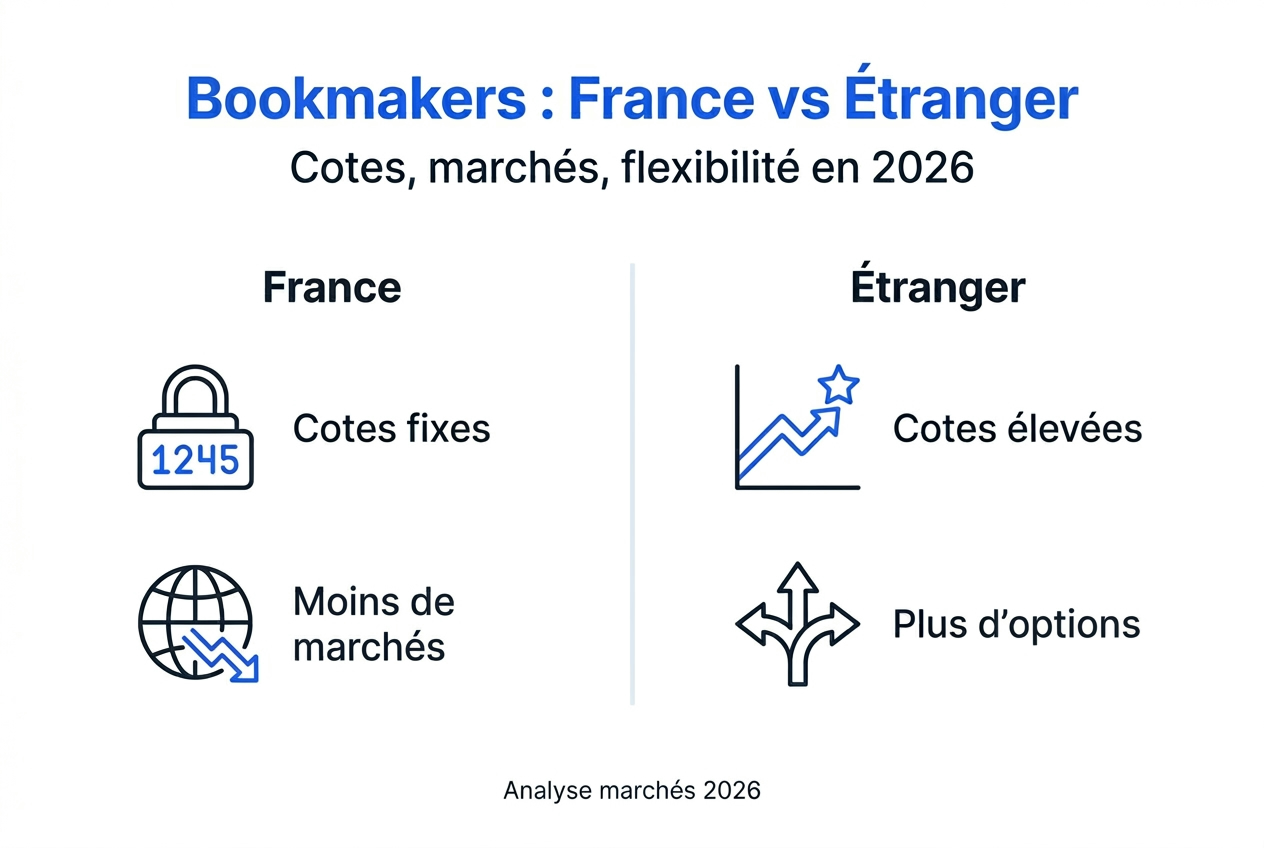 Infographie : les différences entre les sites de paris sportifs français et internationaux