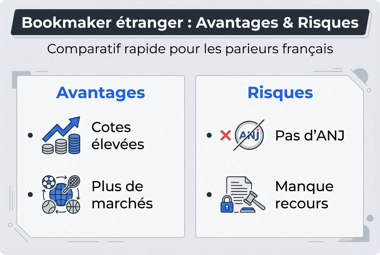 Infographie : ce qu’il faut savoir sur les atouts et les dangers des bookmakers étrangers