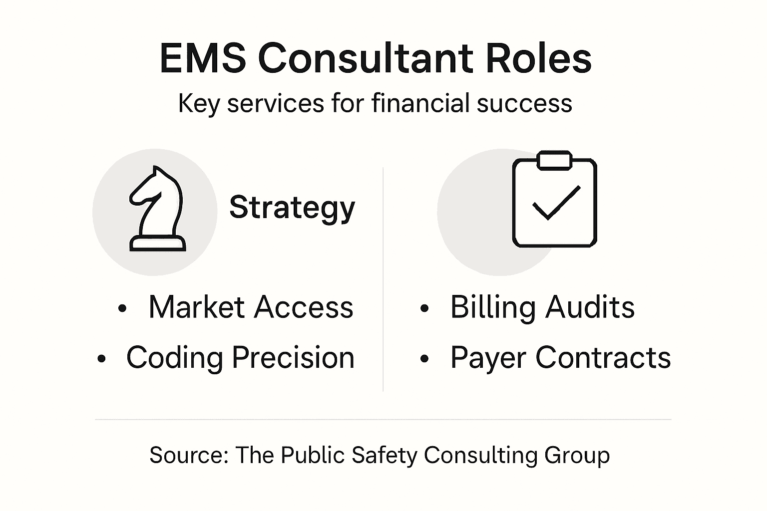 Infographic showing EMS consultant key services