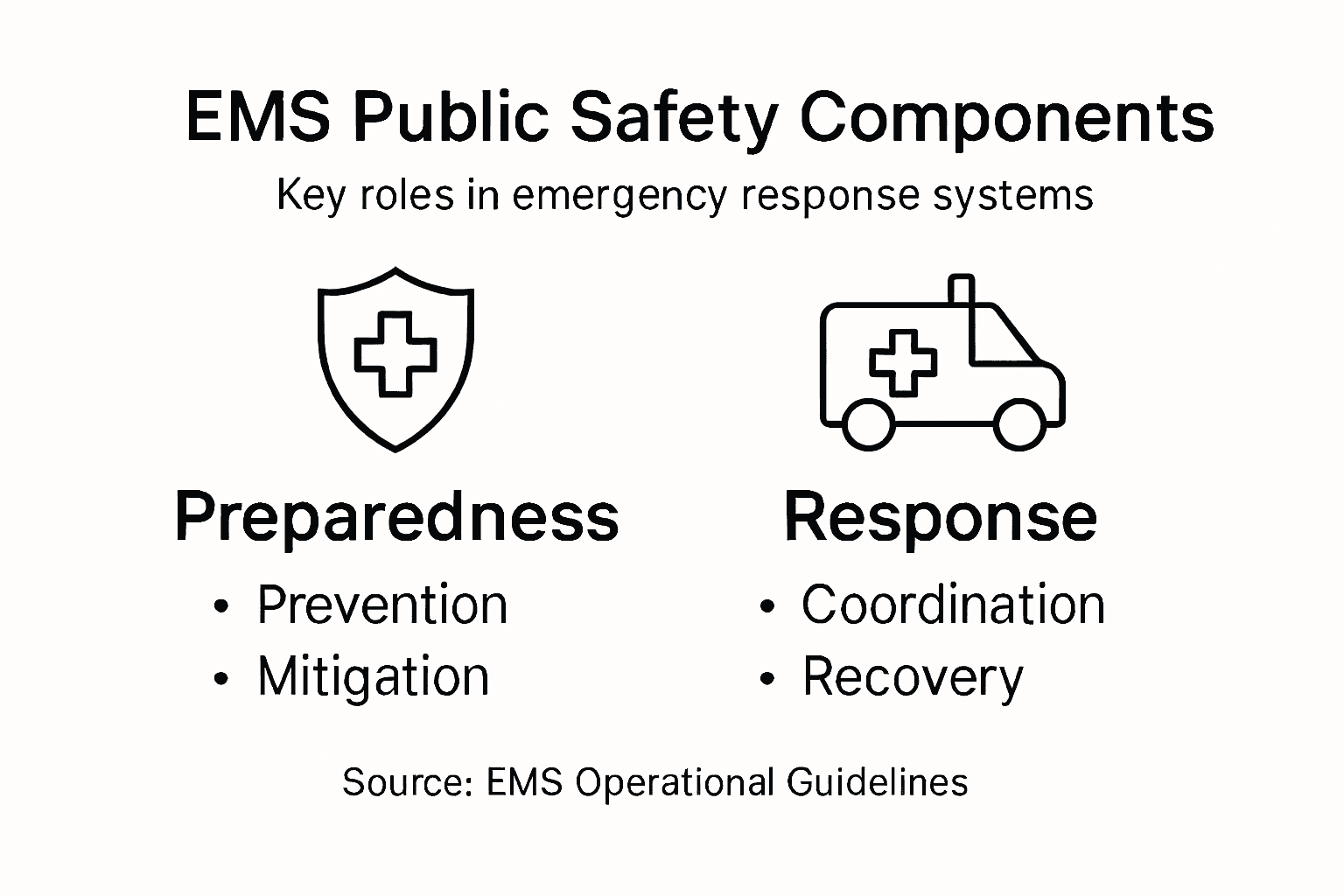 Infographic with four EMS public safety components