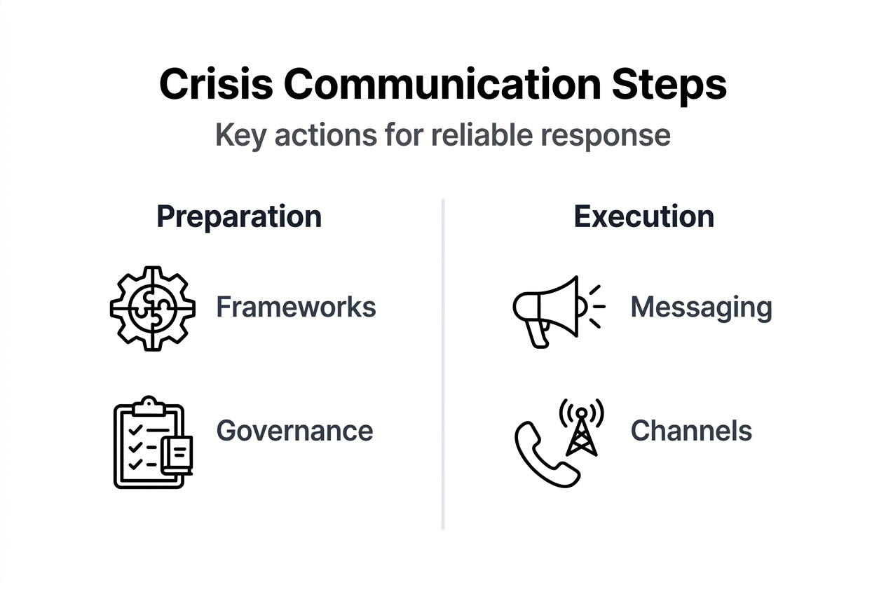 Infographic of key crisis communication workflow steps