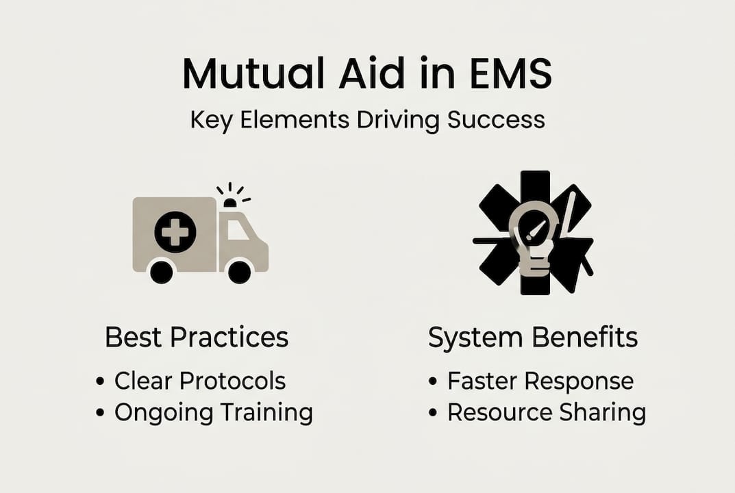 Infographic with mutual aid EMS key elements