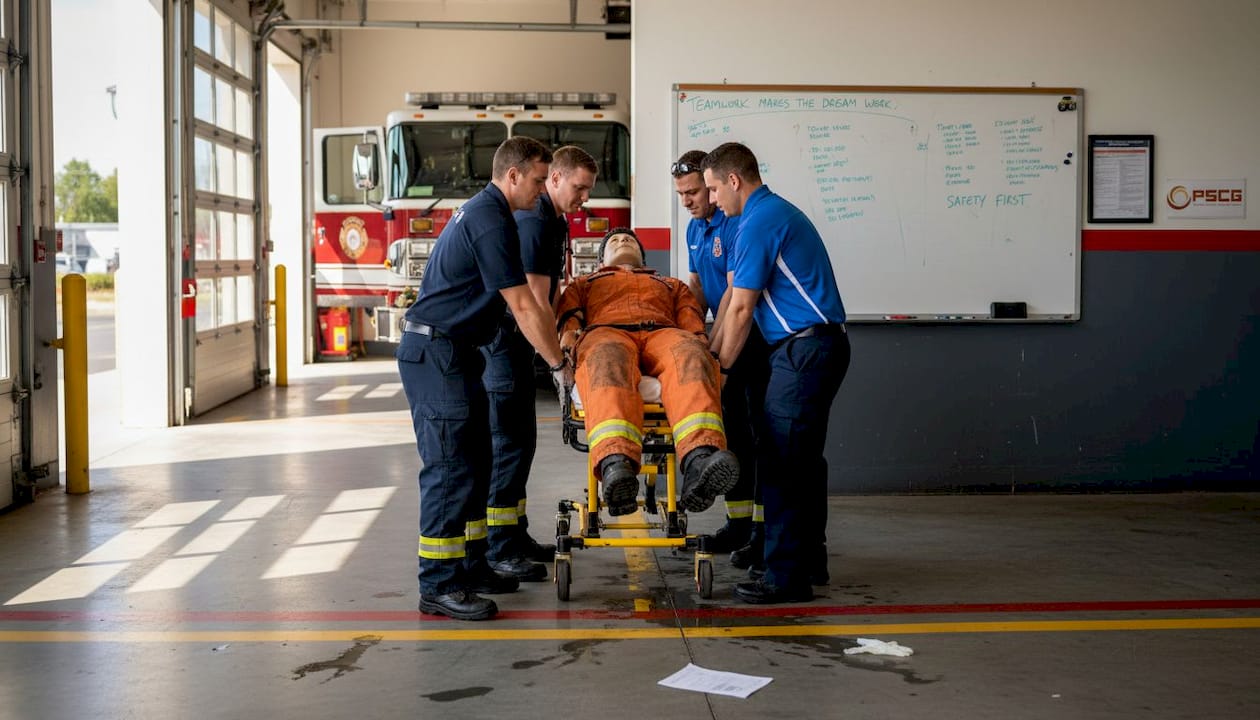 Fire and EMS team joint training exercise
