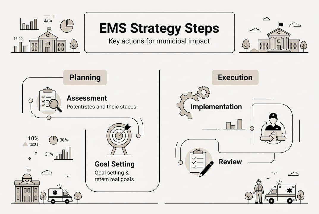 Infographic showing steps in EMS strategy process
