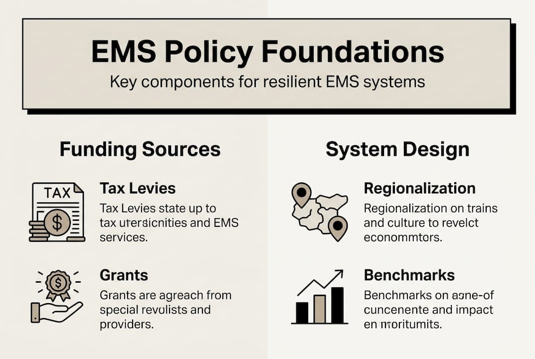Infographic of EMS policy funding and design basics