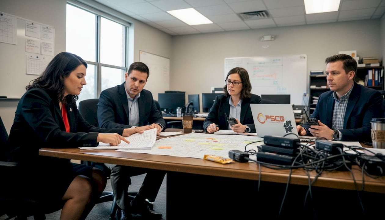 EMS coordinators collaborating in shared office