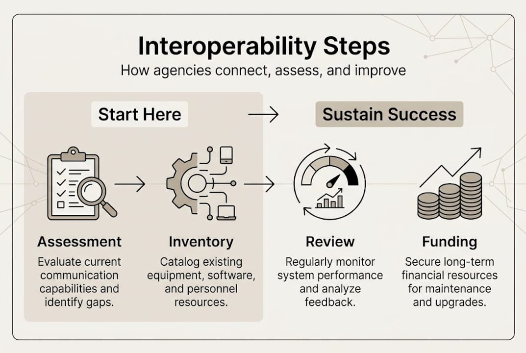 Infographic overview of interoperability workflow