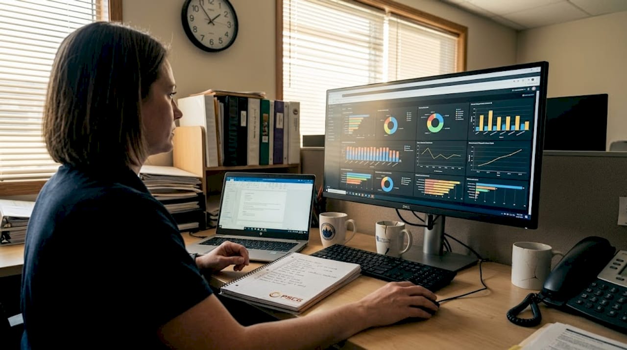 EMS administrator reviews dashboard and checklist