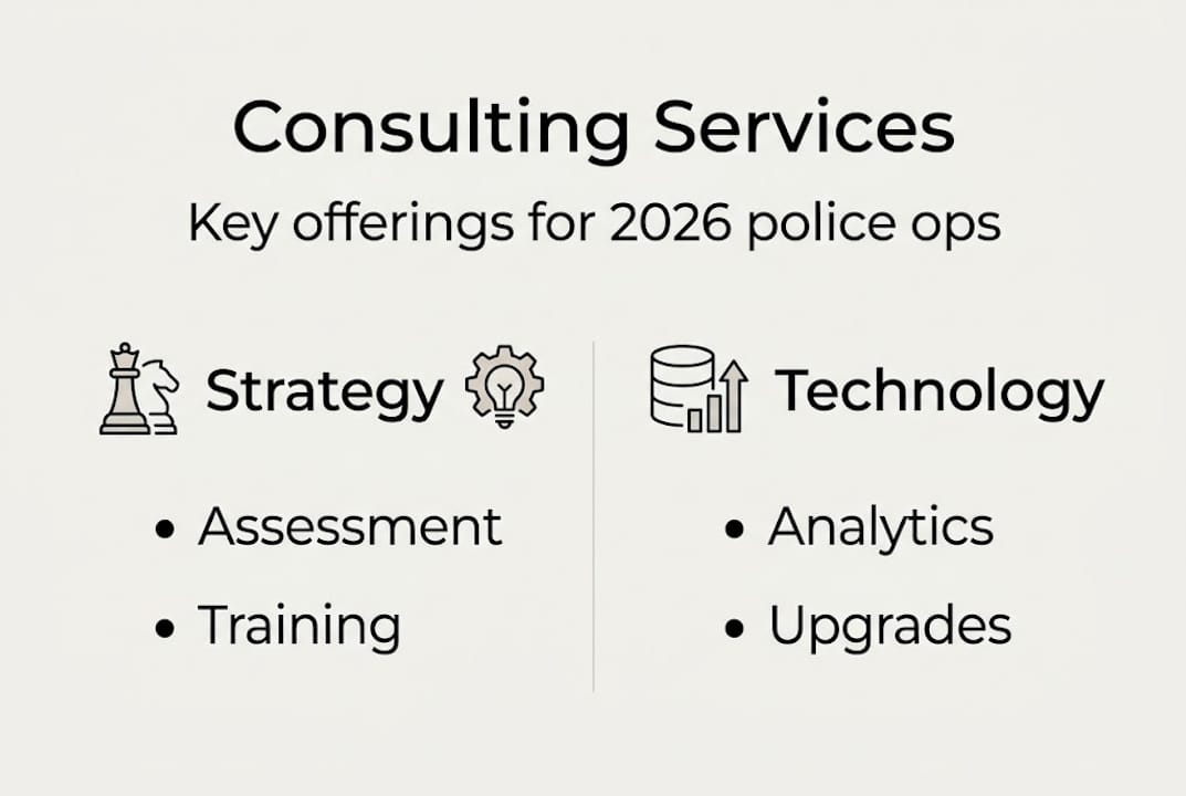 Infographic of consulting services and benefits