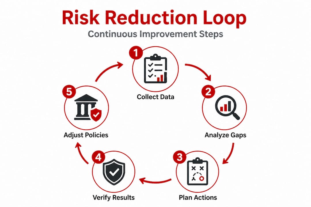 Infographic of fire risk reduction cycle steps