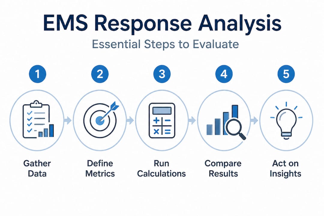 Infographic showing five EMS response analysis steps