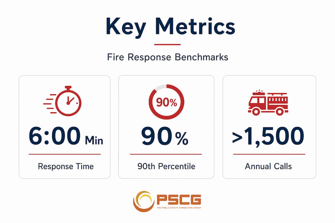 Infographic showing key fire response metrics