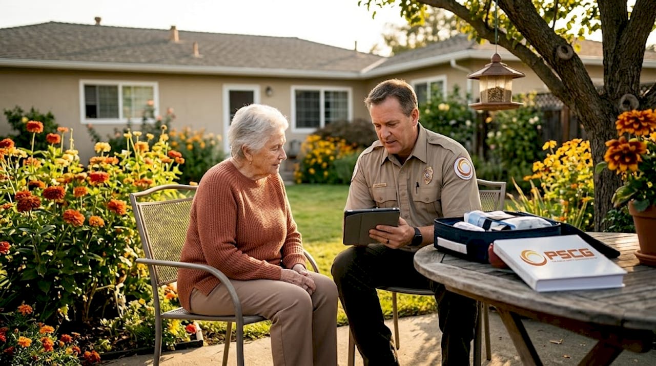 Community paramedic conducting home healthcare visit