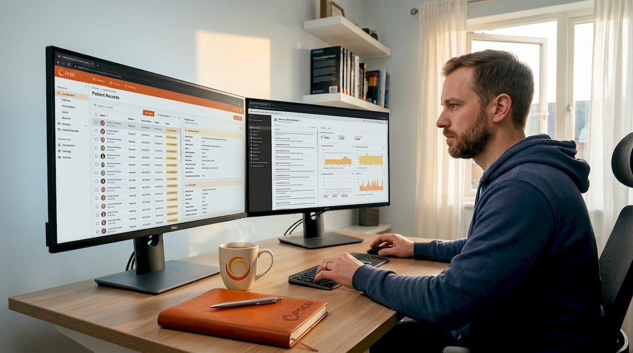 Developer configuring real-time patient handoff app