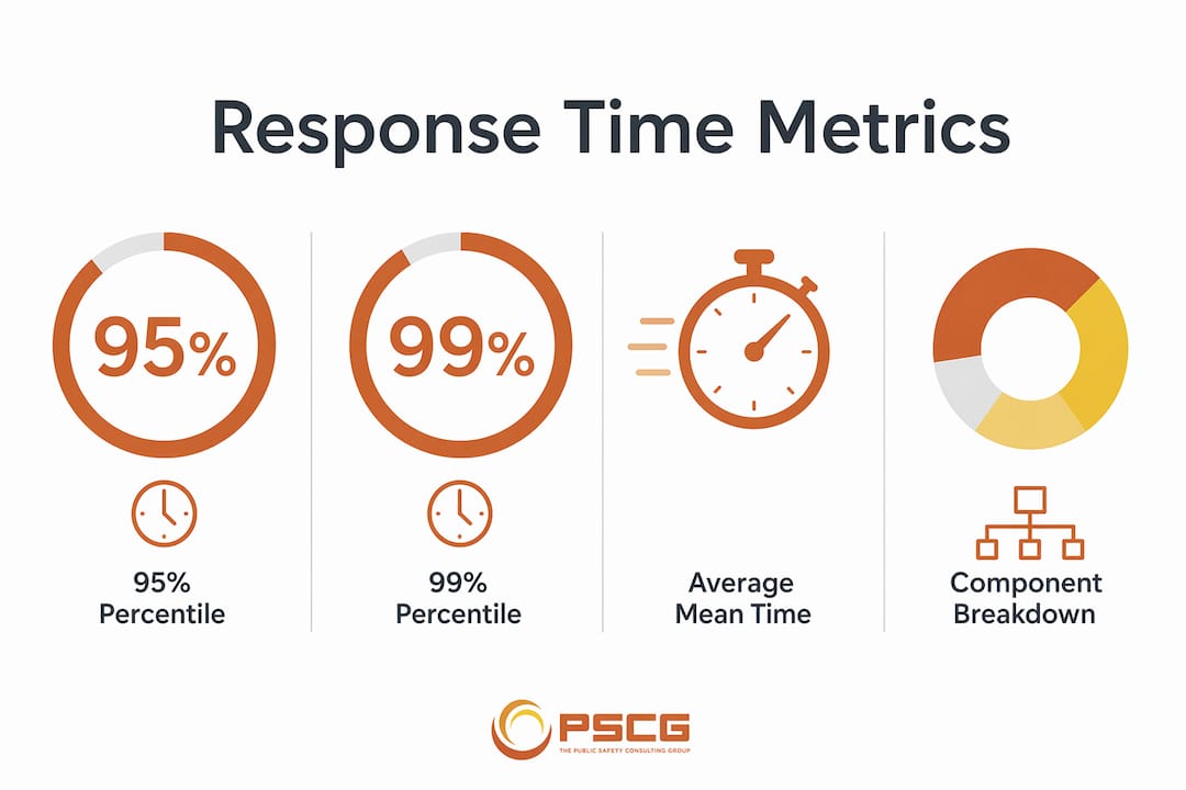 Infographic showing key response time metrics