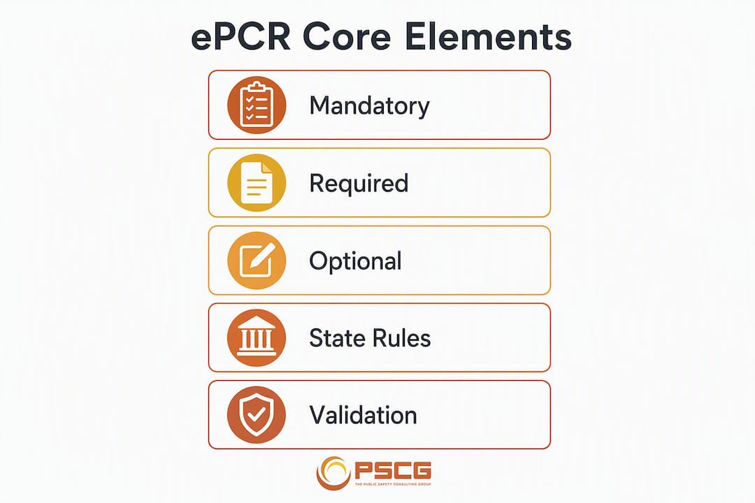 Infographic of core ePCR data elements hierarchy