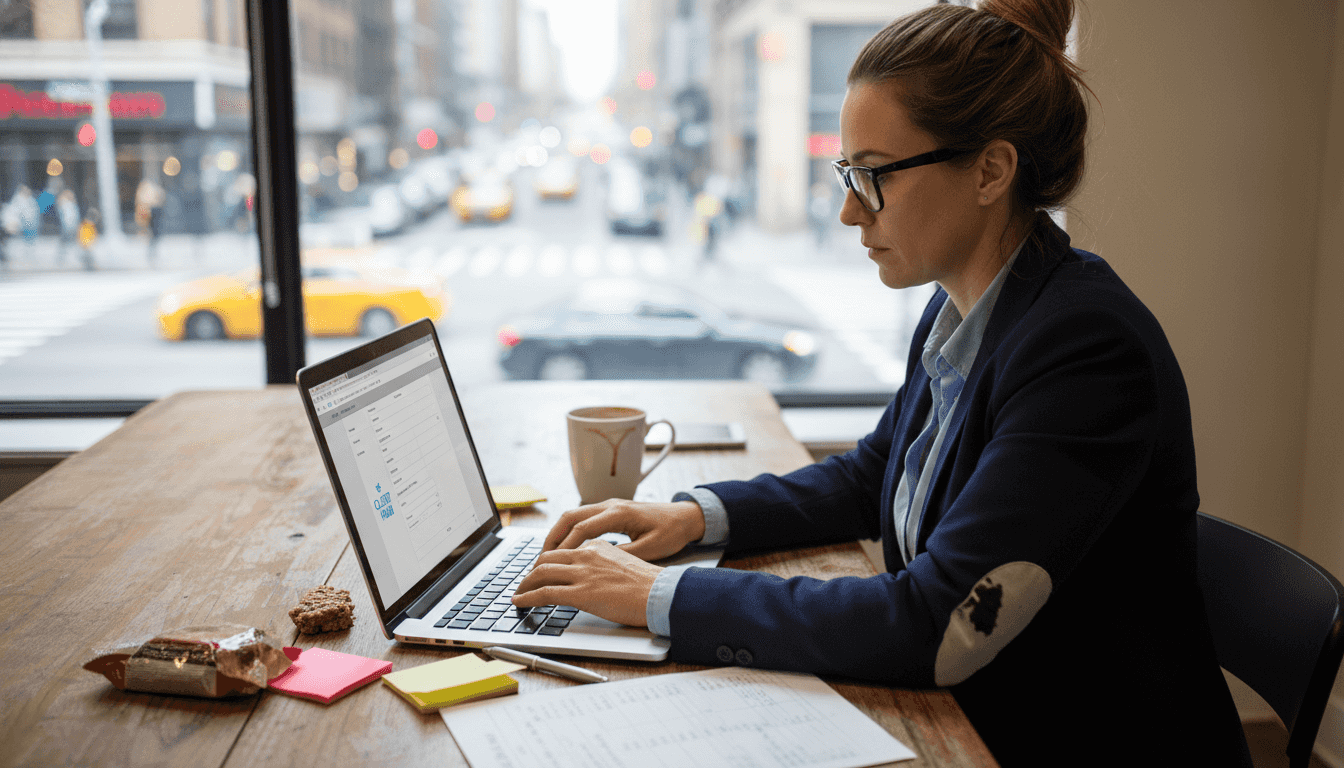 Agent entering lead details into CRM