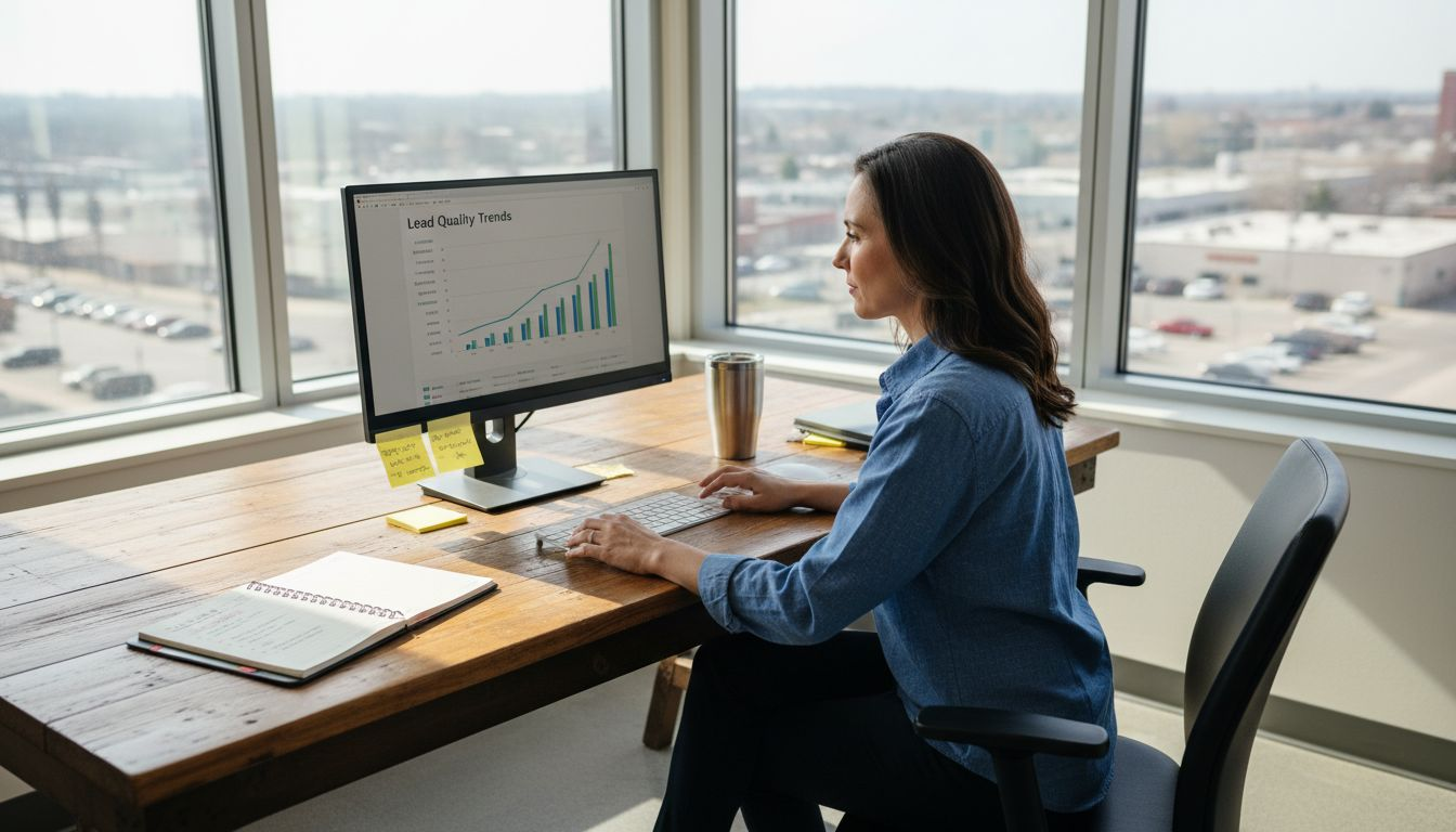 Insurance agent using AI tools at desk