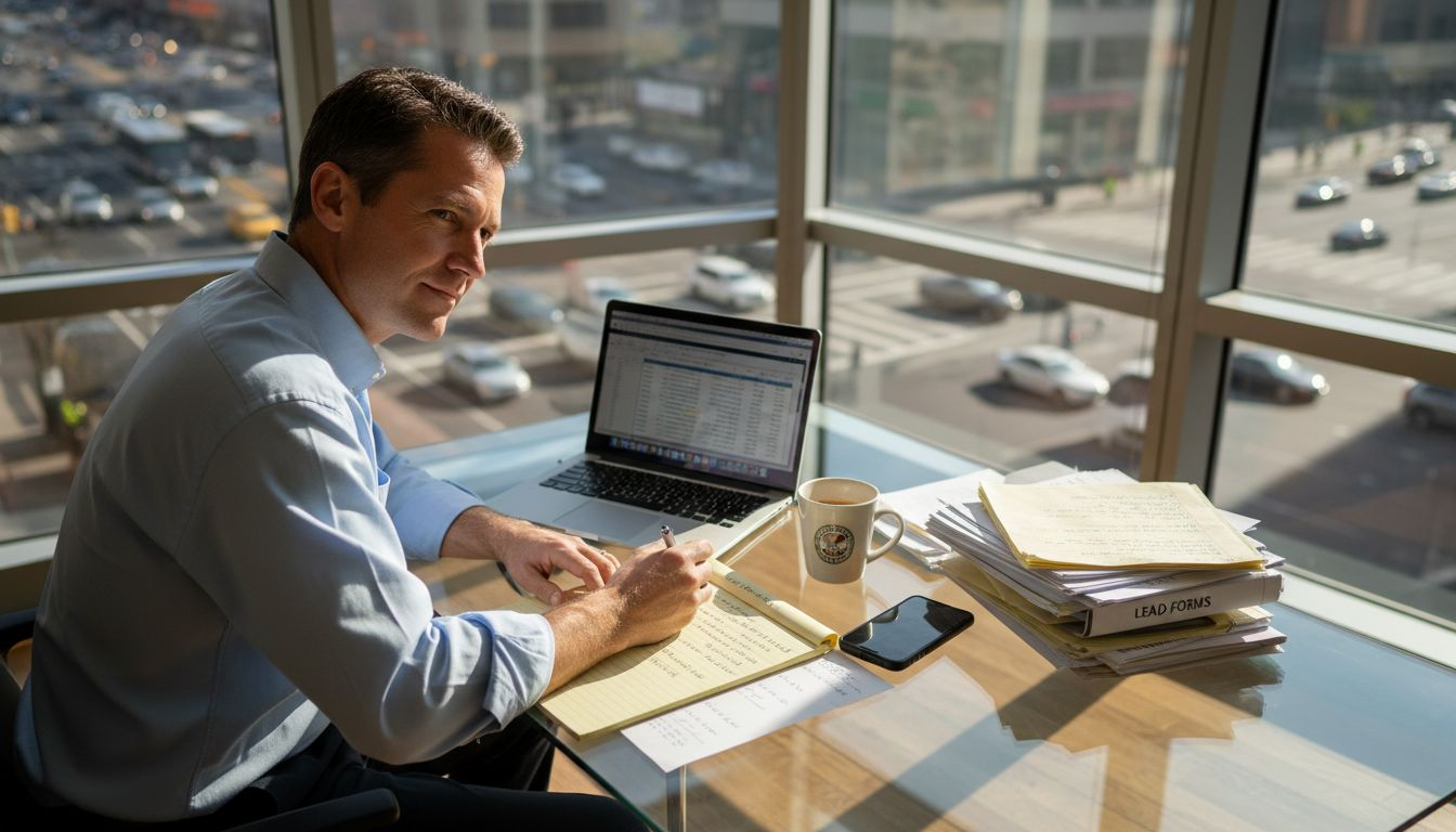 Insurance agent reviews automated workflow forms