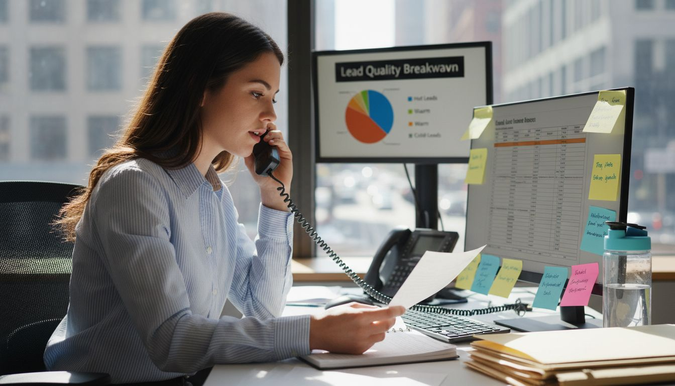 Agent referencing printout and lead quality chart