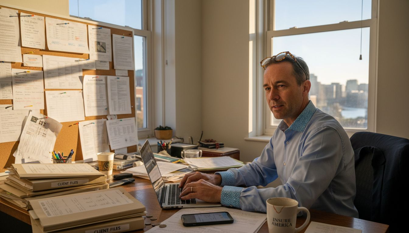 Agent working on email automation in office