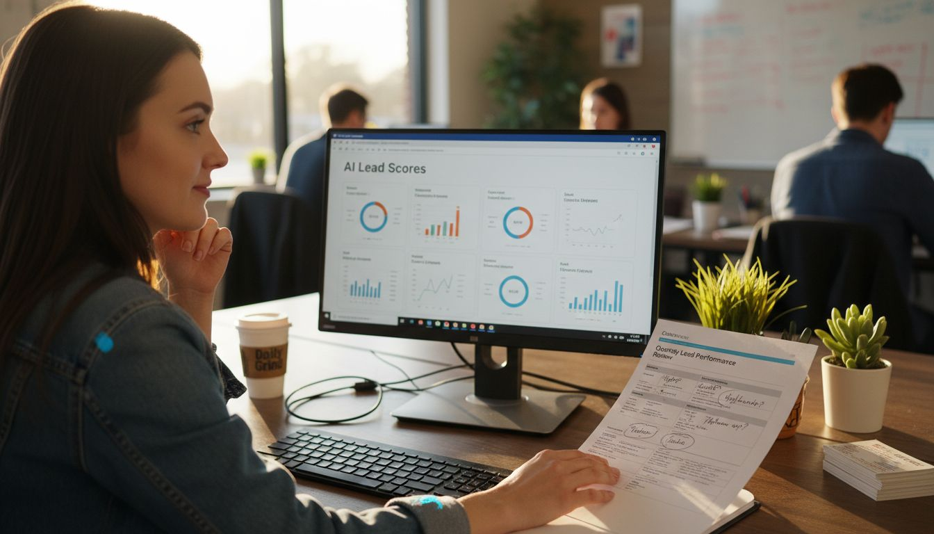 Agent reviewing AI lead scoring dashboard
