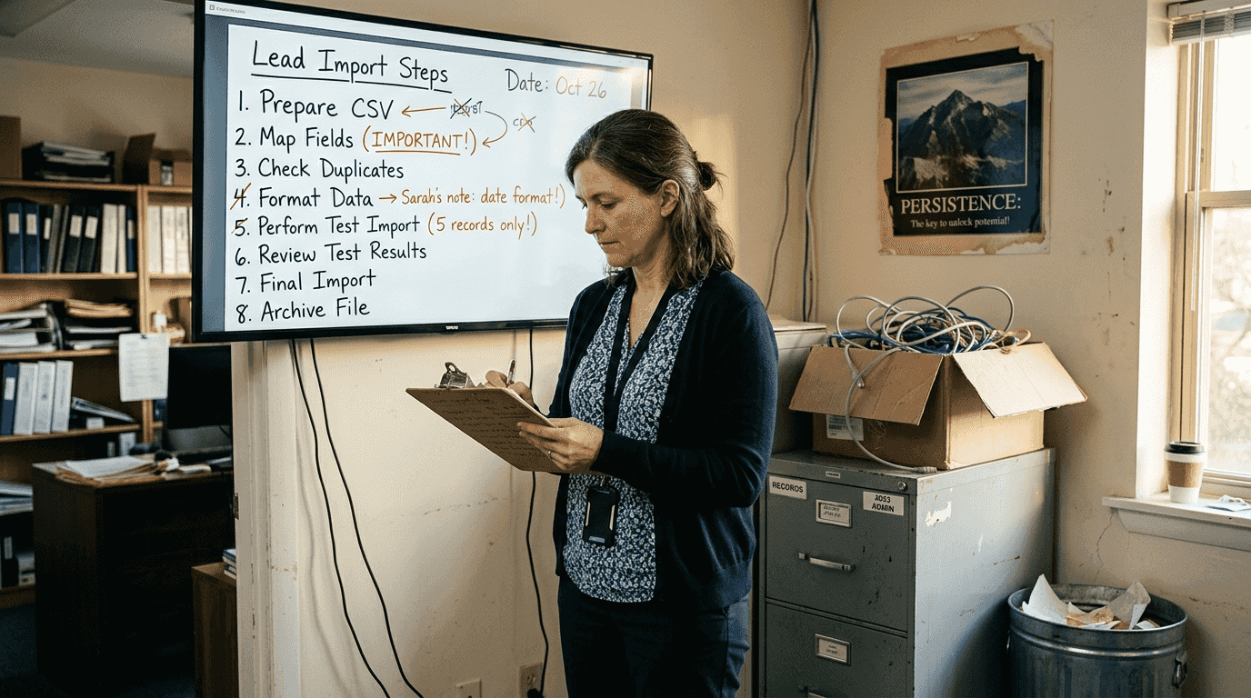 Manager reviews AI setup checklist in agency