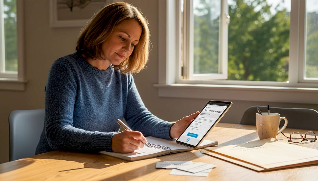 Person reviewing AI-driven insurance renewal