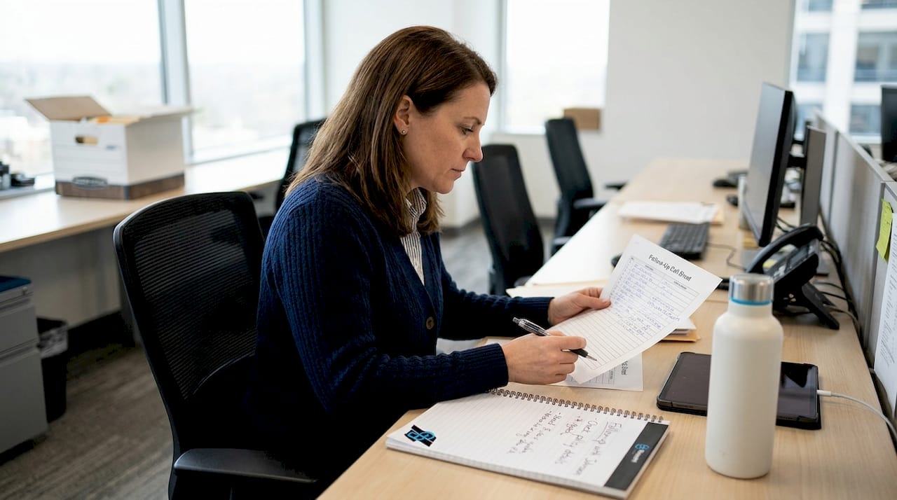 Agent organizing insurance lead follow-ups