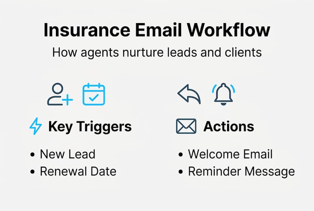 Infographic of insurance email marketing workflow