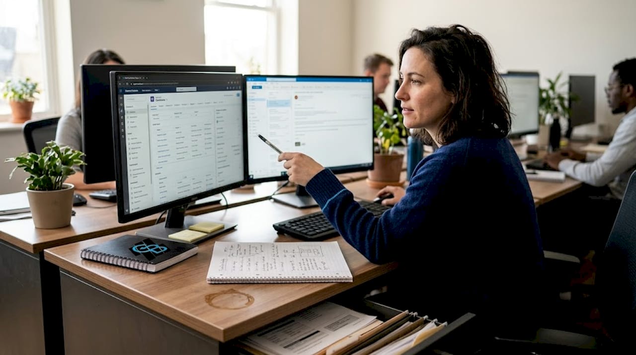 Operations specialist troubleshooting CRM sync issues