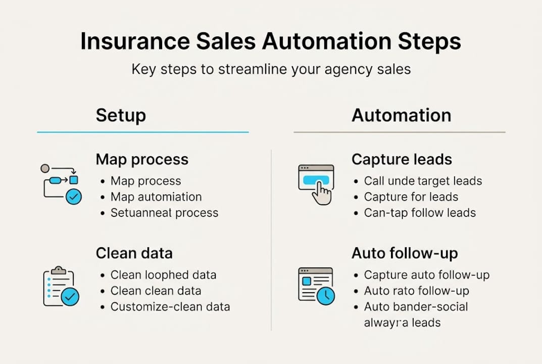 Infographic with key insurance sales automation steps