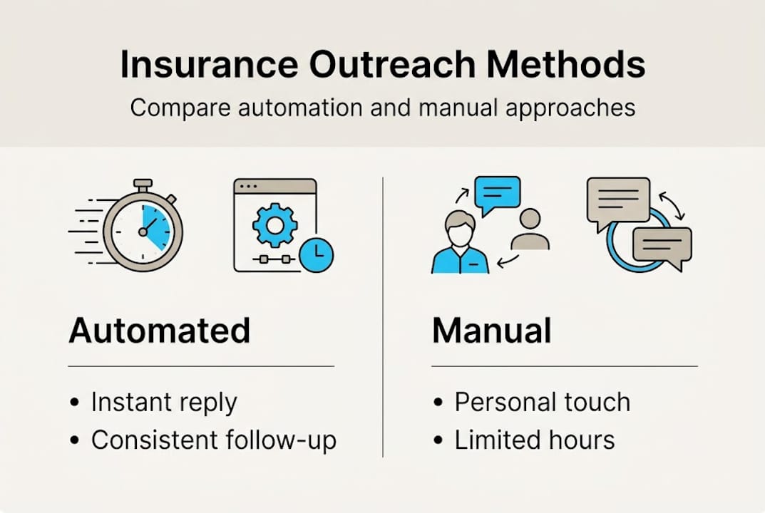 Infographic comparing automated and manual outreach