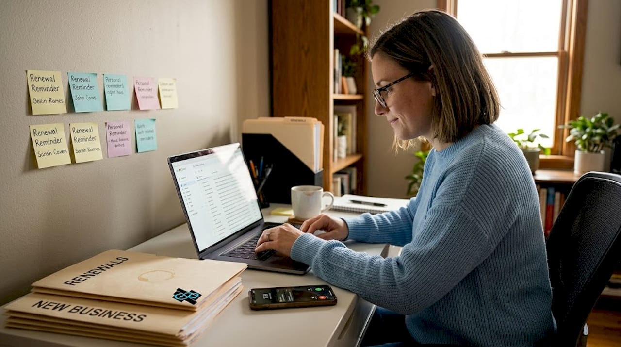 Agent reviewing personalized insurance emails