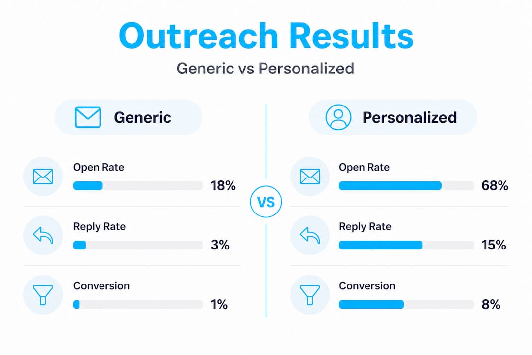 Infographic comparing generic versus personalized outreach