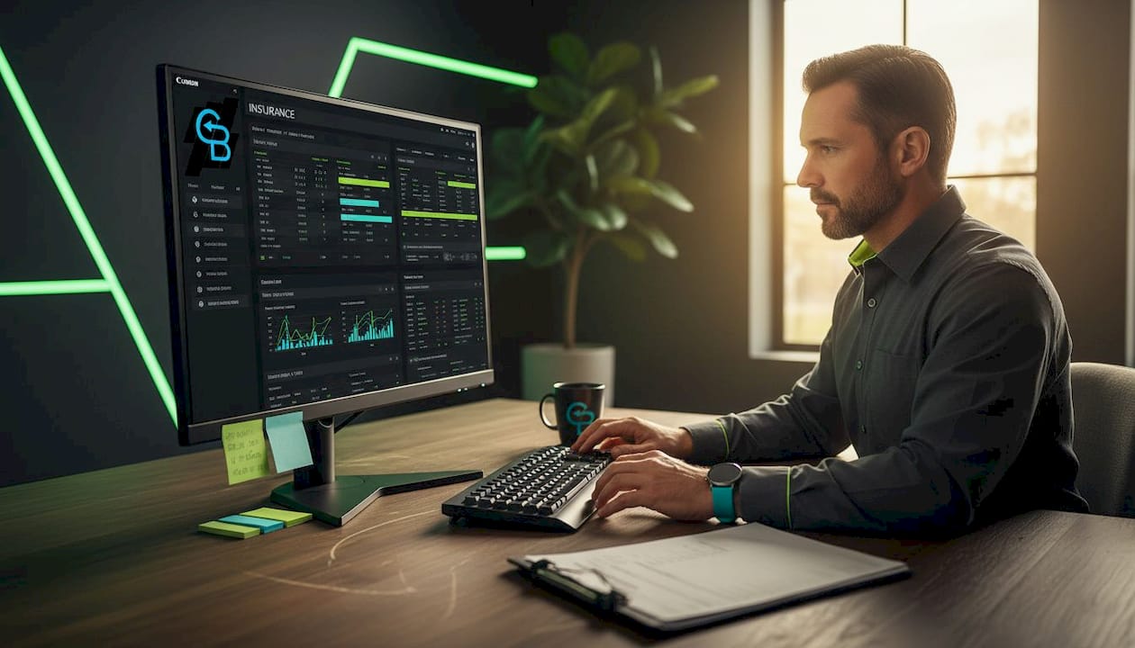 Agent reviewing CRM lead workflow at desk