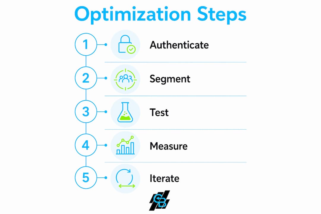 Infographic illustrating five email marketing optimization steps