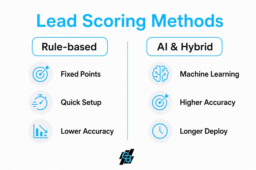 Infographic comparing lead scoring methods