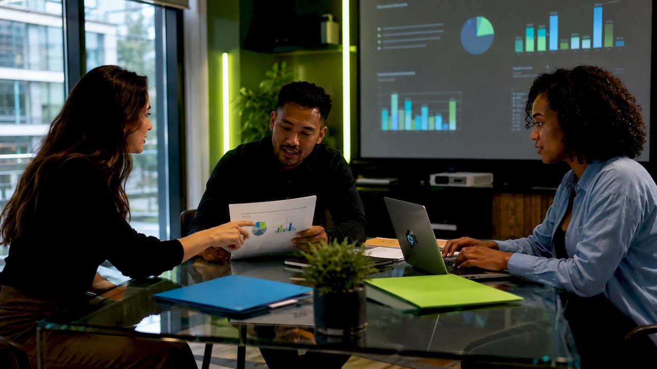 Hands reviewing access control and encryption documents