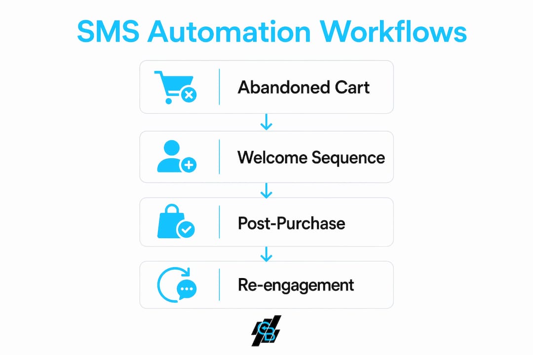 Infographic of effective SMS marketing workflows