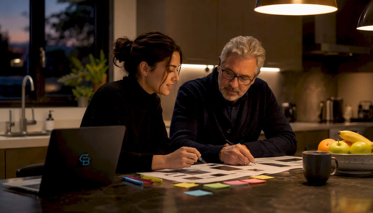 Collaborators segmenting final expense leads at table