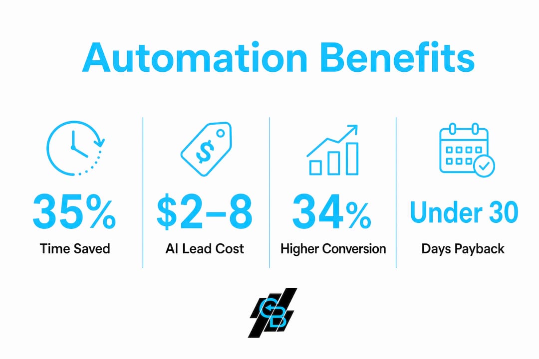 Infographic showing key automation benefits